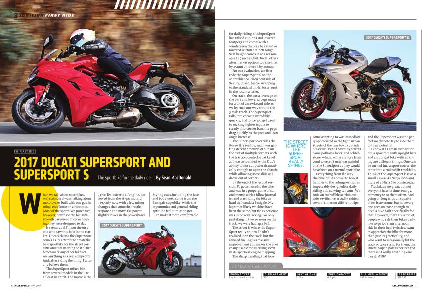 Cw First Ride 2017 Ducati Supersport And Supersport S