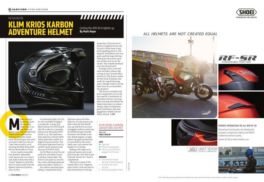 Cw Evaluation Klim Krios Karbon Adventure Helmet