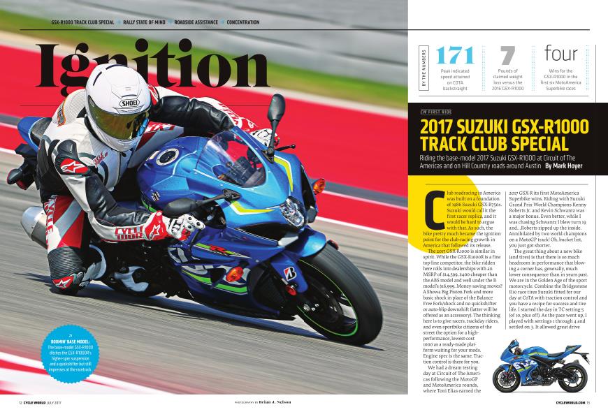 Cw First Ride 2017 Suzuki Gsx-R1000 Track Club Special