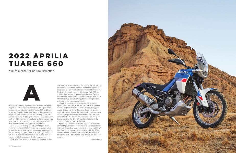2022 APRILIA TUAREG 660
